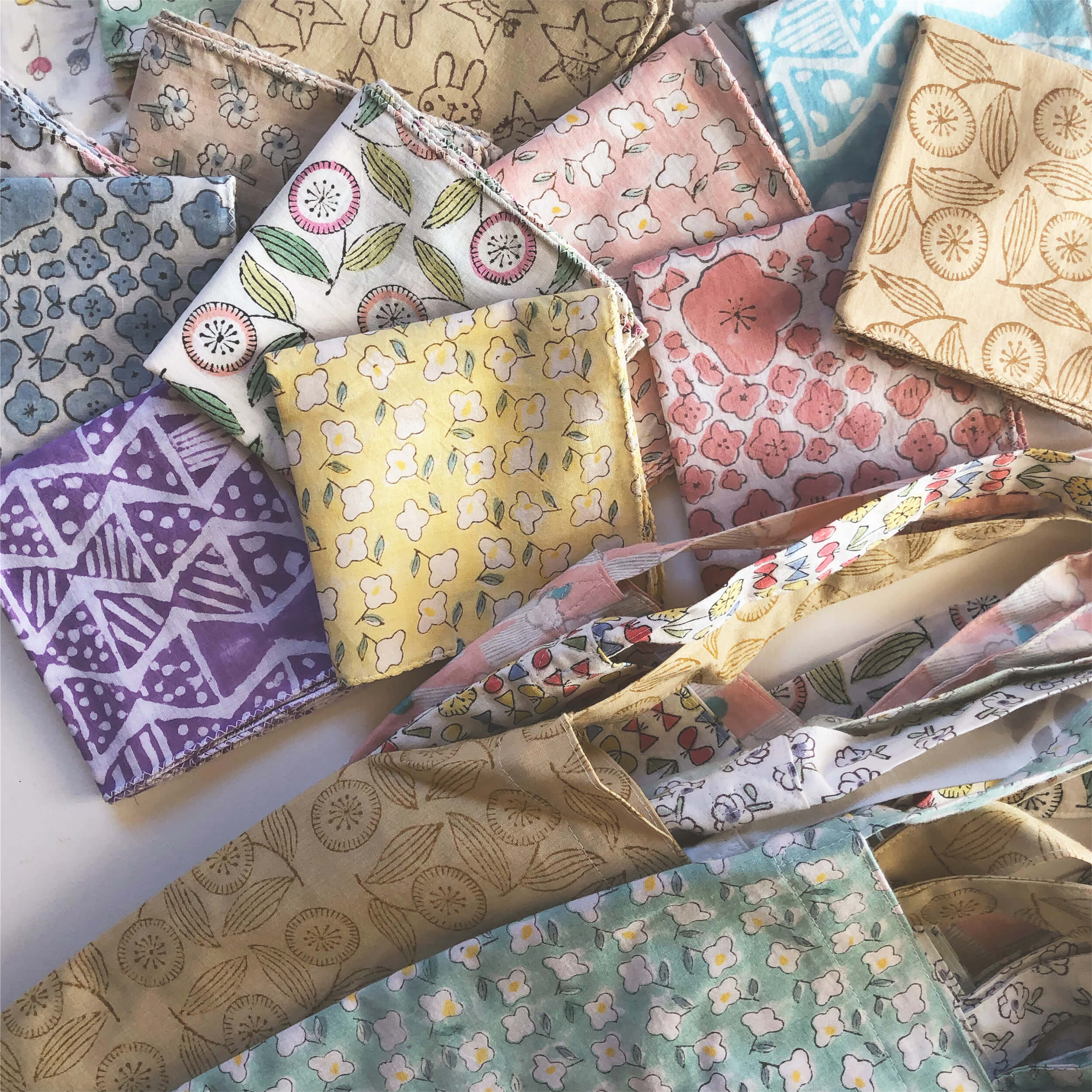 admi's colorful handkerchiefs and bags